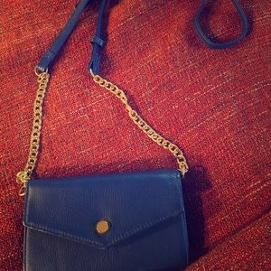 Royal blue mini crossover satchel